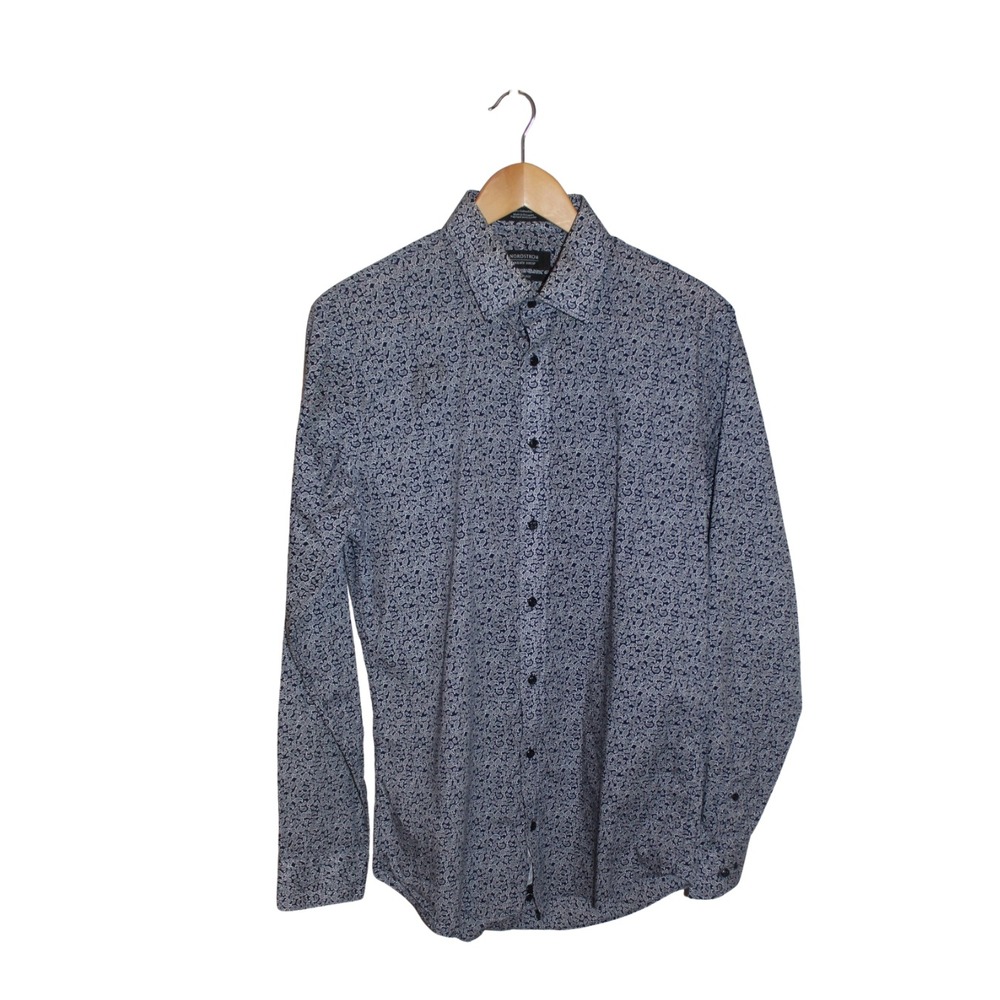 Nordstrom Men's Shop Paisley Button-Up Shirt |‎ Black | 15.5 / 34–35